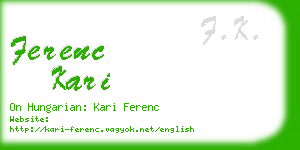 ferenc kari business card